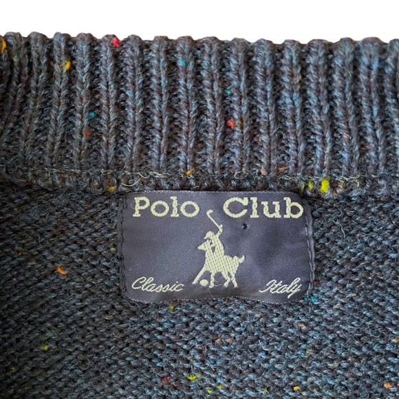 Vintage Polo Club Ralph Lauren Cardigan Sweater Size M Lana Wool Classic Italy - Picture 4 of 9